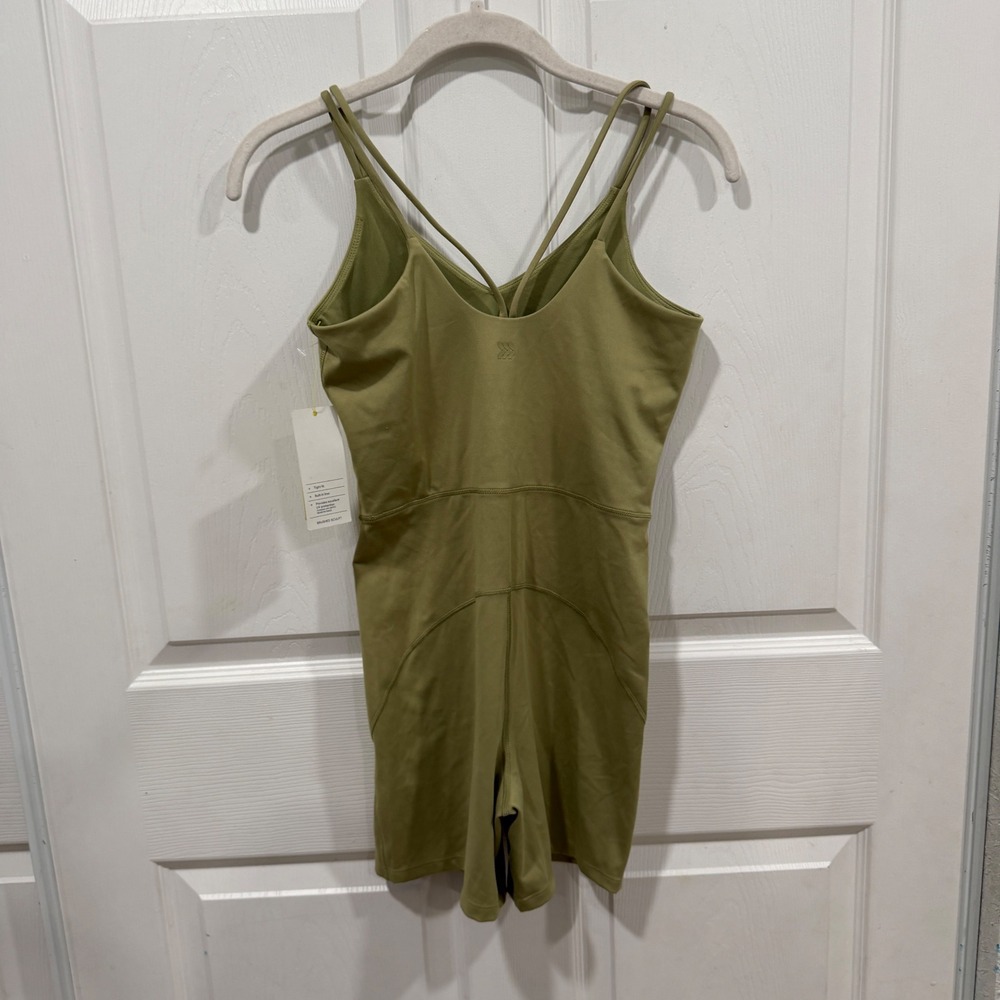 All in Motion Olive Green Short Bodysuit Brushed Sculpt Athletic Romper Small - Picture 7 of 8